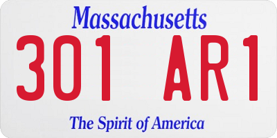 MA license plate 301AR1