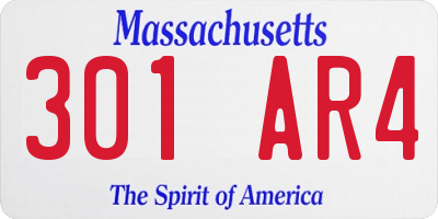 MA license plate 301AR4