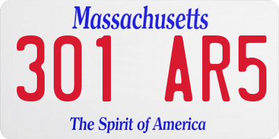 MA license plate 301AR5
