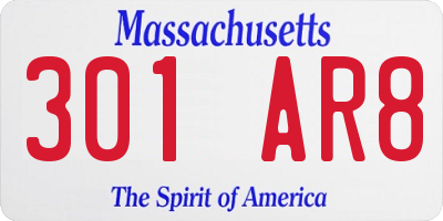 MA license plate 301AR8