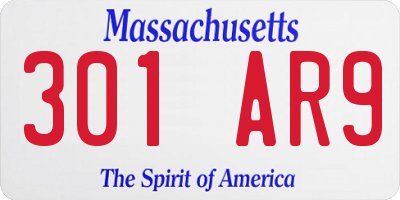 MA license plate 301AR9