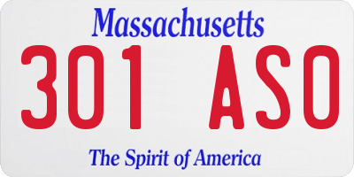 MA license plate 301AS0