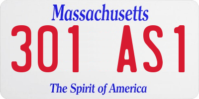 MA license plate 301AS1