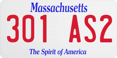 MA license plate 301AS2