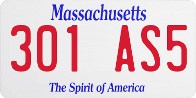 MA license plate 301AS5