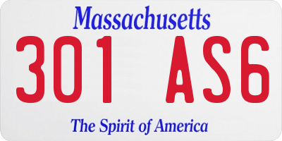 MA license plate 301AS6