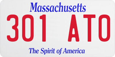 MA license plate 301AT0