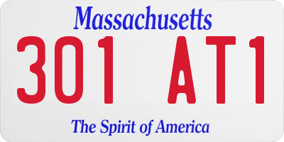 MA license plate 301AT1