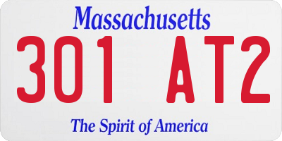 MA license plate 301AT2