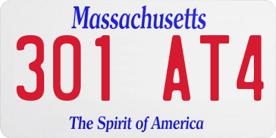 MA license plate 301AT4