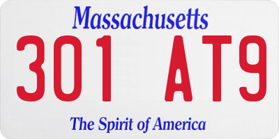 MA license plate 301AT9