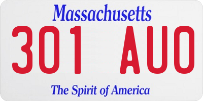 MA license plate 301AU0