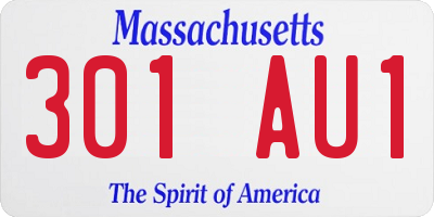 MA license plate 301AU1