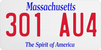 MA license plate 301AU4