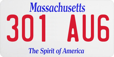 MA license plate 301AU6