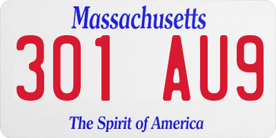 MA license plate 301AU9