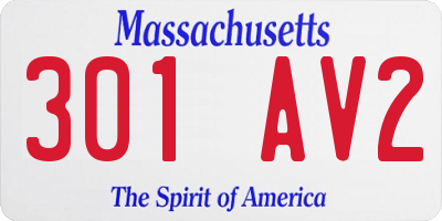 MA license plate 301AV2