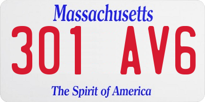 MA license plate 301AV6