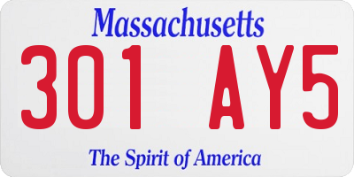 MA license plate 301AY5