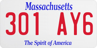 MA license plate 301AY6