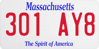 MA license plate 301AY8