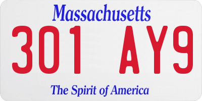MA license plate 301AY9