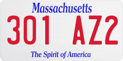 MA license plate 301AZ2