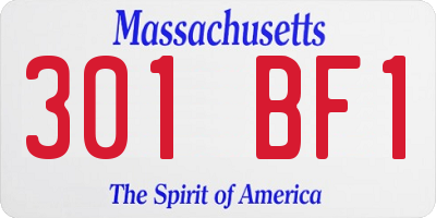 MA license plate 301BF1