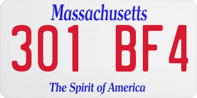 MA license plate 301BF4