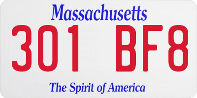 MA license plate 301BF8