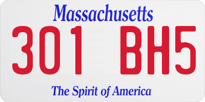 MA license plate 301BH5