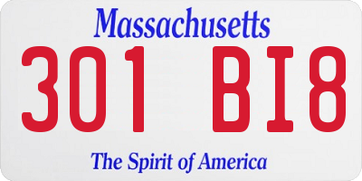 MA license plate 301BI8