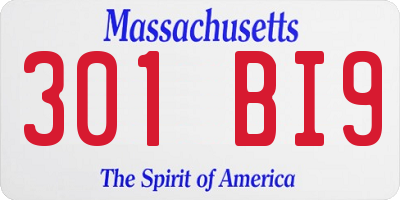 MA license plate 301BI9