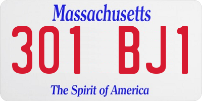 MA license plate 301BJ1
