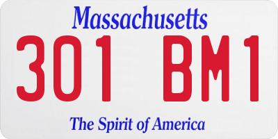 MA license plate 301BM1