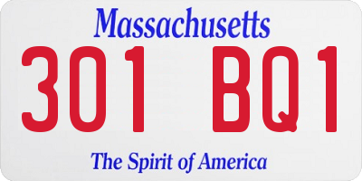 MA license plate 301BQ1
