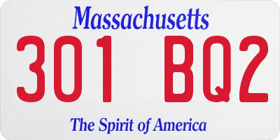 MA license plate 301BQ2