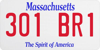 MA license plate 301BR1