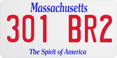 MA license plate 301BR2