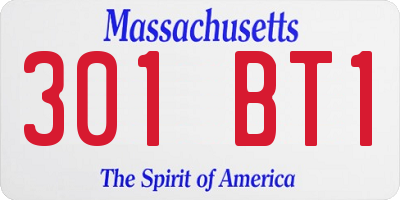 MA license plate 301BT1
