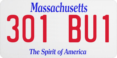 MA license plate 301BU1