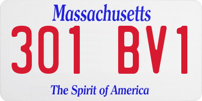 MA license plate 301BV1