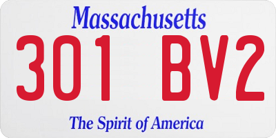 MA license plate 301BV2