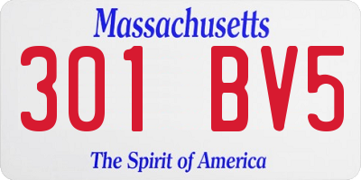 MA license plate 301BV5