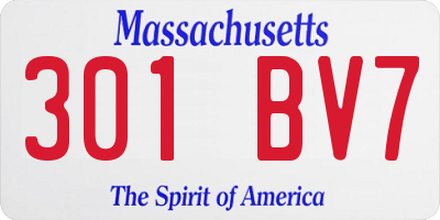 MA license plate 301BV7