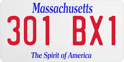 MA license plate 301BX1