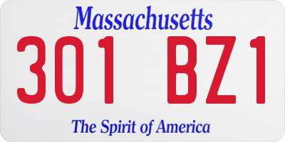 MA license plate 301BZ1