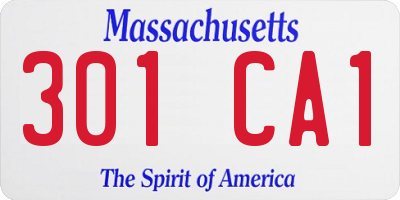MA license plate 301CA1