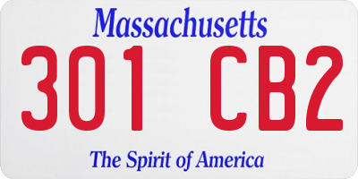 MA license plate 301CB2