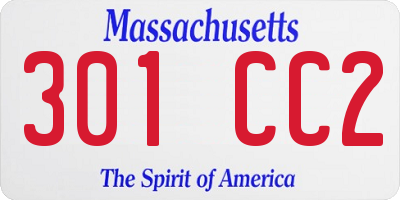 MA license plate 301CC2